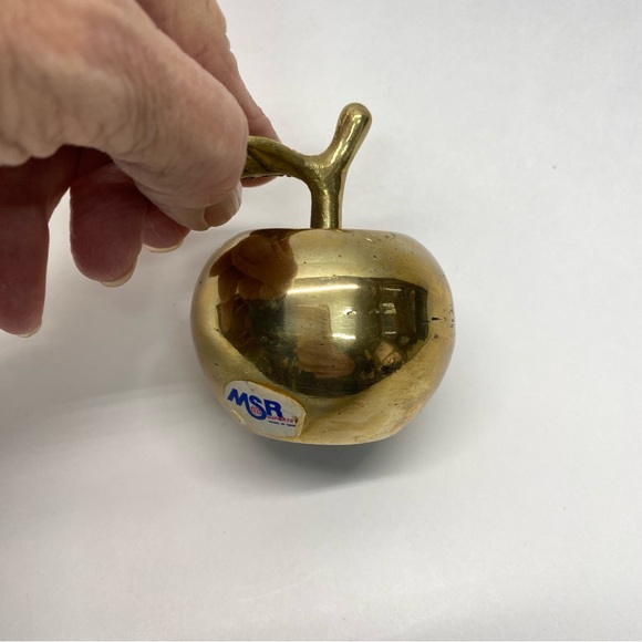 Vintage Brass Apple Bell Whimsical Gift Teacher Appreciation Brass Collector - Picture 8 of 8